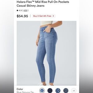Halara Flex Mid Rise Pull On Pockets
Casual Skinny Jeans. Medium Tall